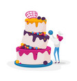 tiny confectioner or baker female character vector image