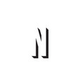 black and white n alphabet letter logo icon design vector image