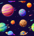 fantastic 3d planets space background seamless vector image