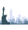new york skyline and statue of liberty vector image