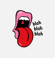 pop art speaking red lips tongue sticking vector image vector image