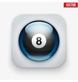 sports button with ball under glass for website vector image