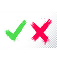 brush stroke check and cross sign vector image