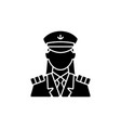 female captain black glyph icon vector image vector image