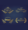 luxury floral badges and logo with leaf golden vector image vector image