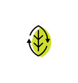 recycled organic recycle leaf eco logo icon line vector image