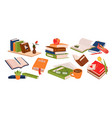set of various stack books and publications vector image vector image