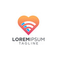 wifi icon with love logo design vector image vector image
