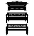 asian antique chair bench furniture in silhouette vector image vector image