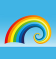 bright rainbow in the form of a spiral vector image