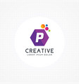 creative hexagonal letter p logo vector image vector image