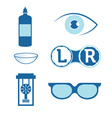eye contact lenses elements and glasses vector image