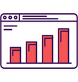 chart graph bar browser window icon vector image