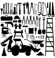 construction tool silhouette a big set vector image