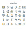 flat line design office icons vector image