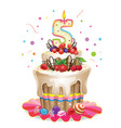 happy birthday cake 5 vector image