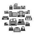 industrial building icons set simple style vector image