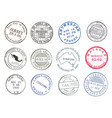 postage service mail post delivery ink stamps vector image
