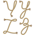 rope alphabet font style vector image vector image
