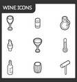 wine outline isometric icons vector image