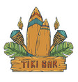 design hawaii tiki bar and surfing ethnic surf vector image