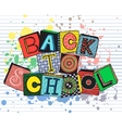 hand drawn phrase back to school in doodle fansy vector image