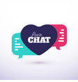love talk chat dating heart shape in message vector image