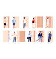 people at door open doors business man opened vector image vector image