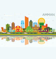 amman jordan city skyline with color buildings vector image