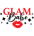 glam babe on white background vector image vector image