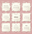 vintage frame set on damask background vector image vector image