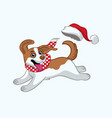 cheerfull cartoon jack russell puppy celebrating vector image
