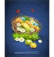 easter background with eggs and nest vector image vector image