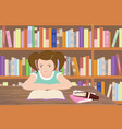 studying girl vector image