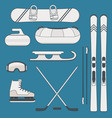 winter sports and activities equipment vector image vector image