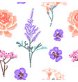 botanical flower seamless pattern flowers vector image