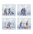 people in medical face mask chemical air vector image vector image