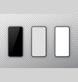 phone black white and transparent display set vector image vector image