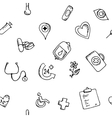seamless pattern medical icons set vector image