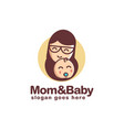 simple happy mother and child logo vector image vector image