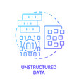 unstructured data blue gradient concept icon vector image vector image