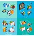 library isometric 2x2 compositions vector image