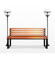 wooden bench and outdoor lamp vector image vector image