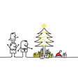cartoon characters -family and christmas time vector image