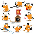 cartoon dogs vector image vector image