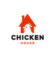 chicken house restaurant concept logo design vector image