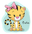 cute cartoon tiger vector image