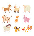 different home farm animals set vector image