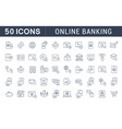 set line icons online banking vector image