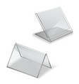 table display realistic empty holder 3d plastic vector image vector image
